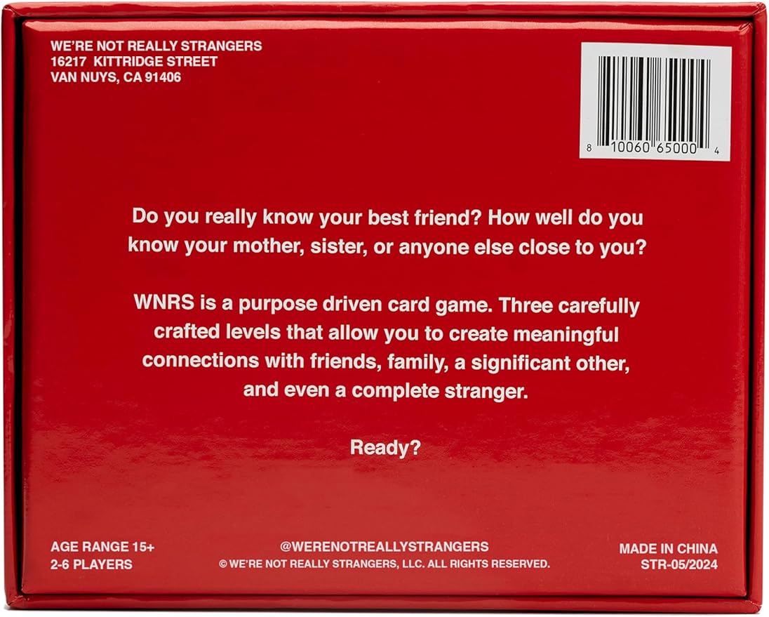 WE'RE NOT REALLY STRANGERS Card Game - 150 Conversation Cards for Adults, Teens, Couples, and Strangers - Icebreaker Questions for Game Night, Date Night, & Parties, Ages 15+, 2-6 Players