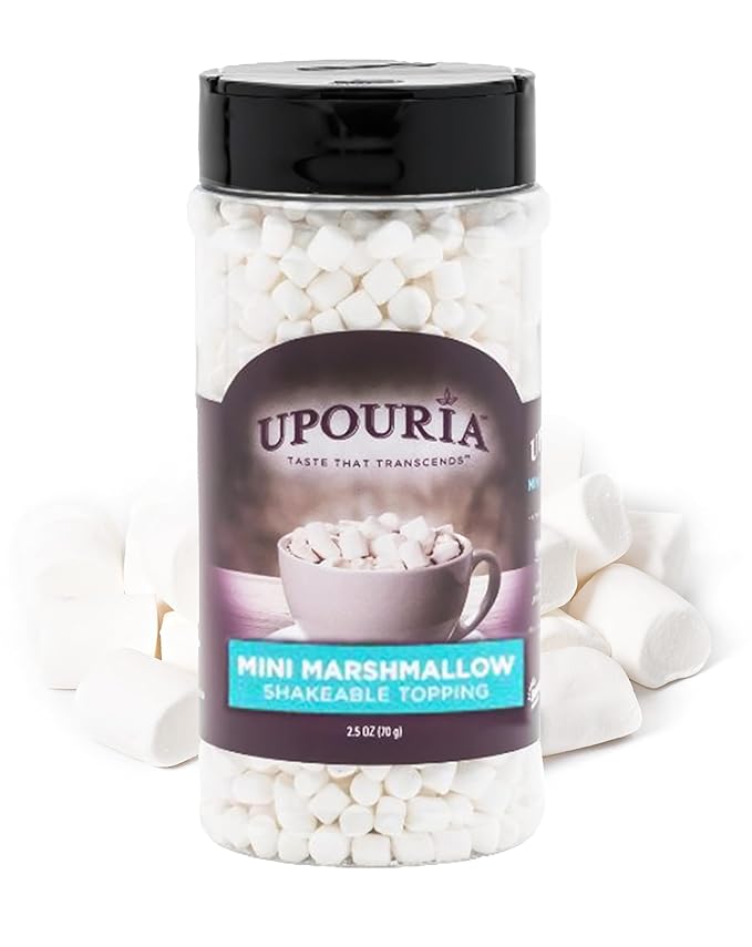Upouria Mini Marshmallow Beverage and Dessert Topper, Rich Flavor Enhancer for Coffee, Hot Chocolate, Ice Cream, 2.5oz