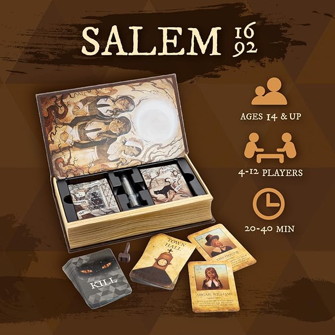 Facade Dark Cites Series Board Game of Strategy, Deceit, and Luck - Card Game for Teens Adults and Family - Salem 1692