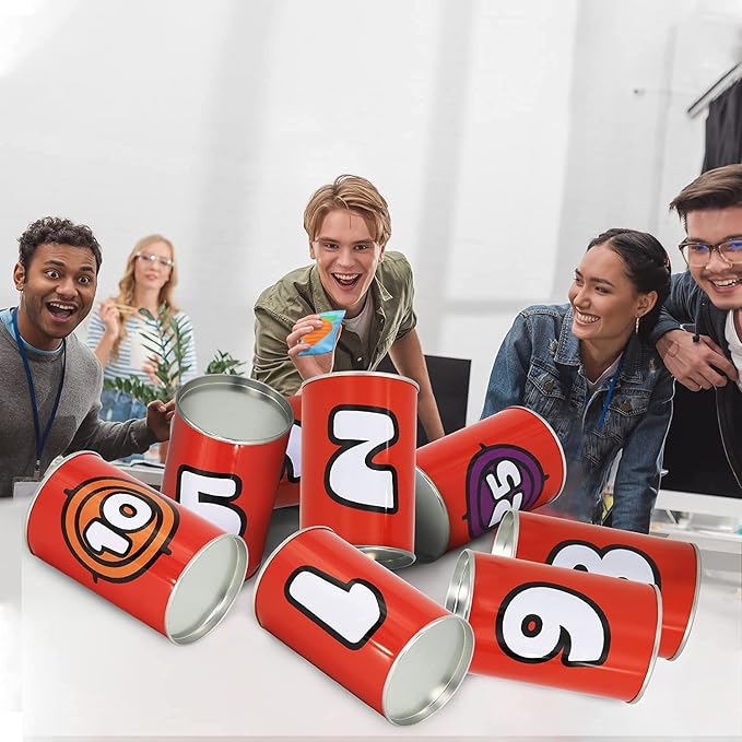 JOYIN 13 Pcs Carnival Party Bean Bag Toss Game, Sturdy Knockdown Can, Birthday Easter Party, Family, Best Outdoor and Indoor Games, Easter Egg Hunt for Classroom Gifts (Number Style)