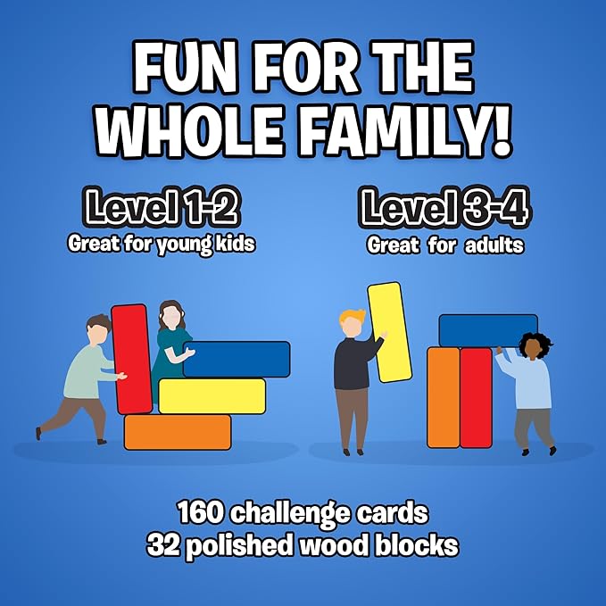 Stack Royale Board Game, Fast & Fun Family Board Game for Children & Adults, Color Block Puzzles Games for Ages 4+