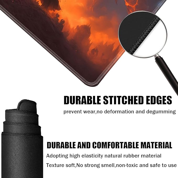 Board Game for TCG Playmat Table Mats Games Size 60X35 cm Mousepad Compatible for MTG RPG CCG Trading Card Game Play mats with 6 Dice (Playmat 134)