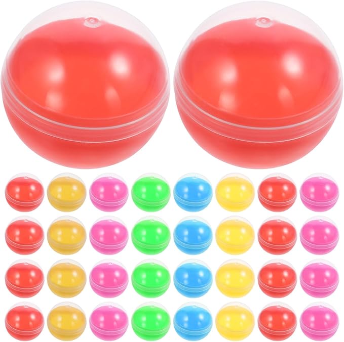Vaguelly 50pcs Capsule Vending Translucent Round Fillable Bauble Sphere Empty Gumball Containers for Party Favors DIY Craft Supplies
