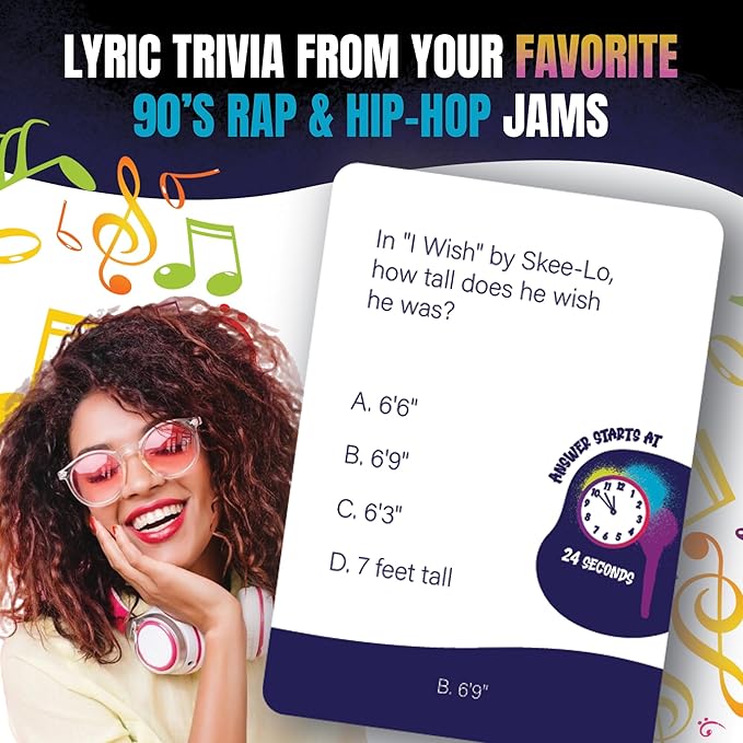Lyric Legend 90s Hip-Hop and Rap - Music Trivia Game To Finish The Lyrics And Argue For The Correct Songs. Great For Groups, Gifts, Game Night, and Parties. Sing Along and Quiz Your Friends and Family