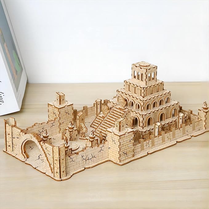 3D Wooden Puzzles The Ruins of The Ancient Temple Model Kits, Brainteaser and Puzzle for Christmas/Birthday,Gifts for Adults and Teens to Build Combination