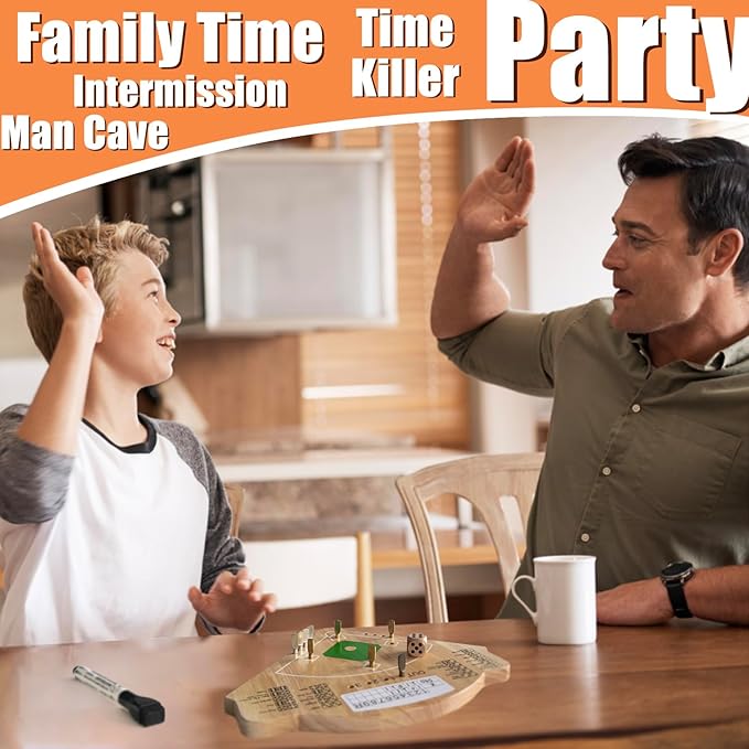 Baseball Board Game, Oak Made Leisure Game for All Ages Sport Wooden Adult Battle Table Game for Family Party Holiday Coffee Travel Time Gameboard (Model Y)