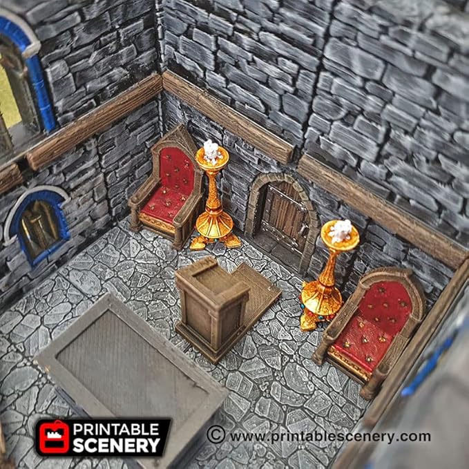3DEGOS Church Chapel Chattels Furniture Set DND Terrain 28mm for Dungeons and Dragons, D&D, Pathfinder, Warhammer 40k, RPG, Miniatures, Age of Sigmar, Tabletop, D and D, Dungeons and Dragons Gifts