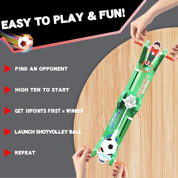 VolleyShot Game Toys, 2 Player Tabletop Board Games, for Family Night & Parties, for Kids & Adults, Toys for Ages 6-14+, Green