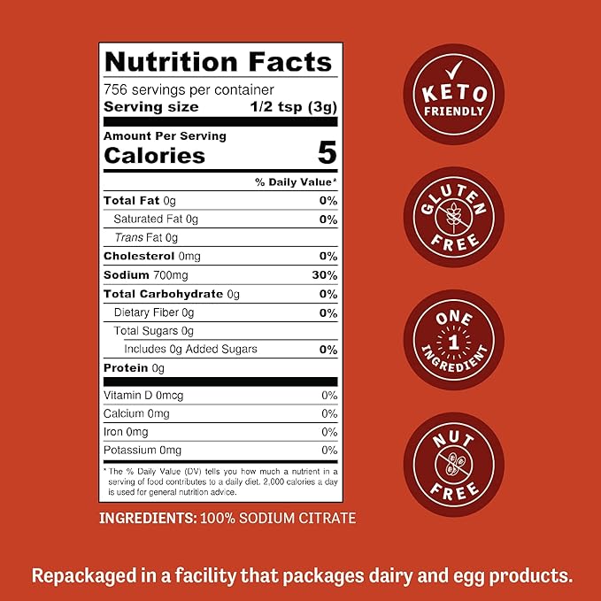 Judee's Gluten Free Bulk Sodium Citrate 45 lb (5lb Pack of 9) - 100% Non-GMO, Keto-Friendly - Gluten-Free & Nut-Free - Food Grade - Great for Molecular Gastronomy Cooking - Emulsifier for Cheese Sauce