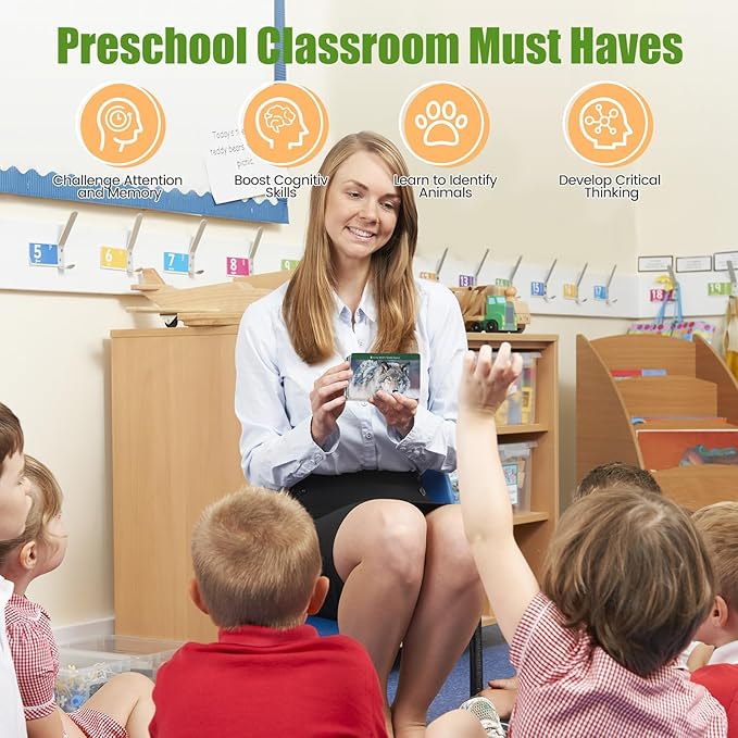 MEROCO Forest Animals Tracks Cards for Kids,Animal Tracks Matching Game Flash Cards,Homeschool Animal Games Kids Learning Educational Toys Preschool Autism Learning Materials