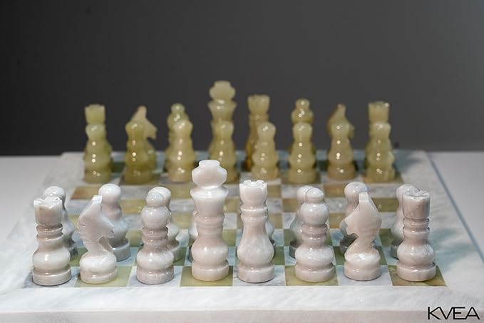 11-Inch Marble Chess Set – Handcrafted Luxury Board Game for Home & Office Décor – Unique Gift Idea for Chess Lovers – Premium Quality, Classic Design, Suitable for Decor