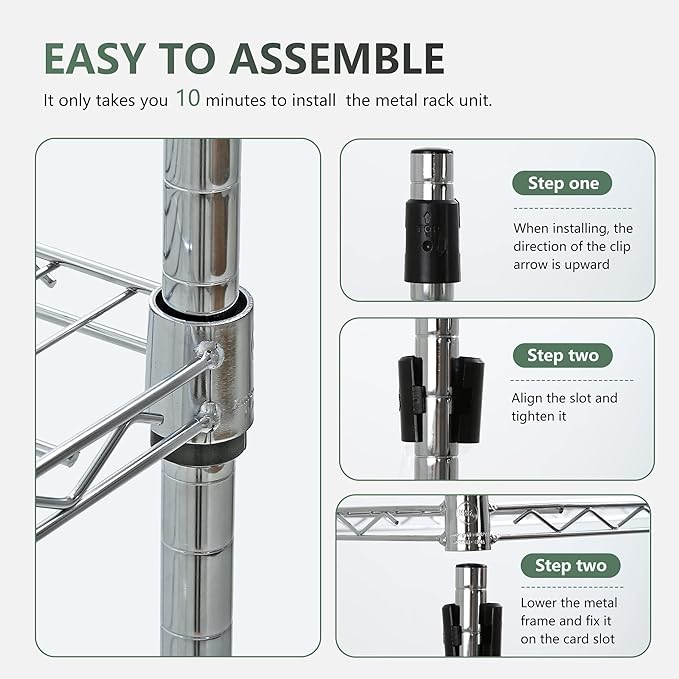 BestOffice 14Dx30Wx60H 5-Tier Wire Shelving Unit Steel Large Metal Shelf Organizer Garage Storage Heavy Duty NSF Height Adjustable Commercial Utility Storage Metal Rack on Wheels,Chrome