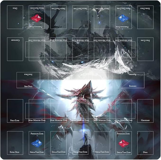 Card Rubber Mat - 2 Player, Square playmat for Gamer 60x60cm/23.6x23.6inch