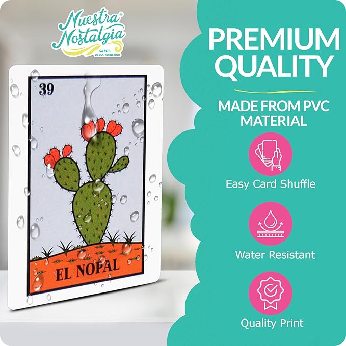 Waterproof 20 Player Loteria | 12 inch by 8 inch Boards | Shuffleable Card Deck | No Stereotypical Characters | Extendable Up To 100 | Perfect for Schools, Cinco de Mayo, Mexican Parties (Boards 1-20)