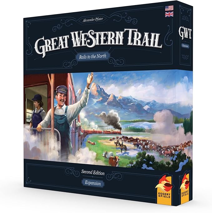 Great Western Trail 2nd Edition Rails to The North Board Game Expansion - New Adventures Await! Strategy Game for Kids & Adults, Ages 12+, 1-4 Players, 75-150 Min Playtime Made by Eggertspiele