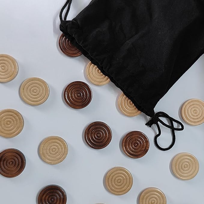 Checkers Pieces -Backgammon Pieces-Dark Brown/Natural 15tablets Each