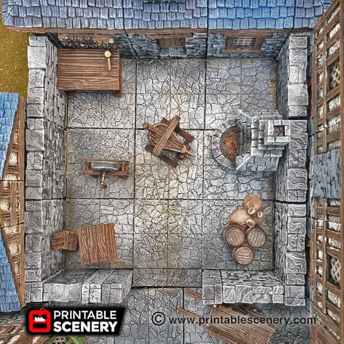 3DEGOS Smithy Tools Blacksmith Furniture Set DND Terrain 28mm for Dungeons and Dragons, D&D, Pathfinder, Warhammer 40k, RPG, Miniatures, Age of Sigmar, Tabletop, D and D, Dungeons and Dragons Gifts