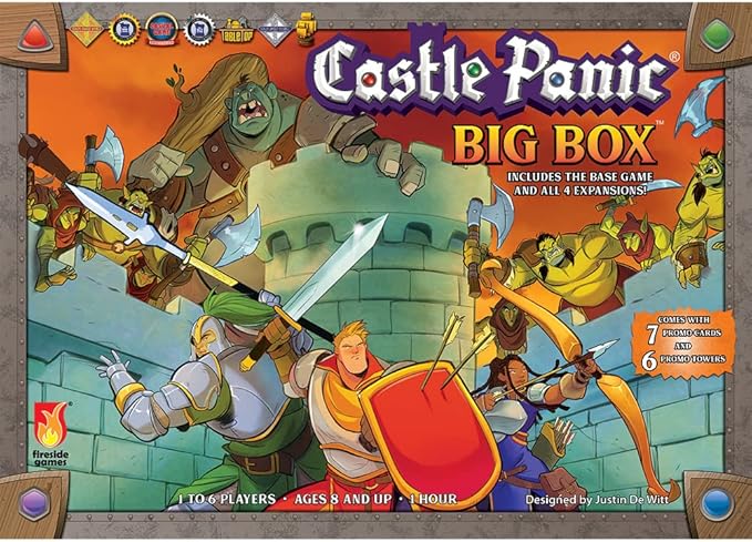 Castle Panic Big Box 2e | Family Board Game | Board Game for Adults and Family | Cooperative Board Game | Ages 8+ | for 1 to 6 Players | Average Playtime 45 Minutes | Made by Fireside Games, Blue