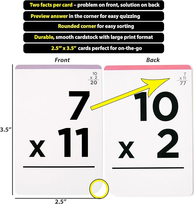 Think Tank Scholar Multiplication and Division Flash Cards (300 Facts), Award Winning, Math Facts 1-12 Flashcards Set - Kids Ages 8+ 3rd, 4th, 5th, 6th Grade - 6 Teaching Methods, 5 Games for Learning