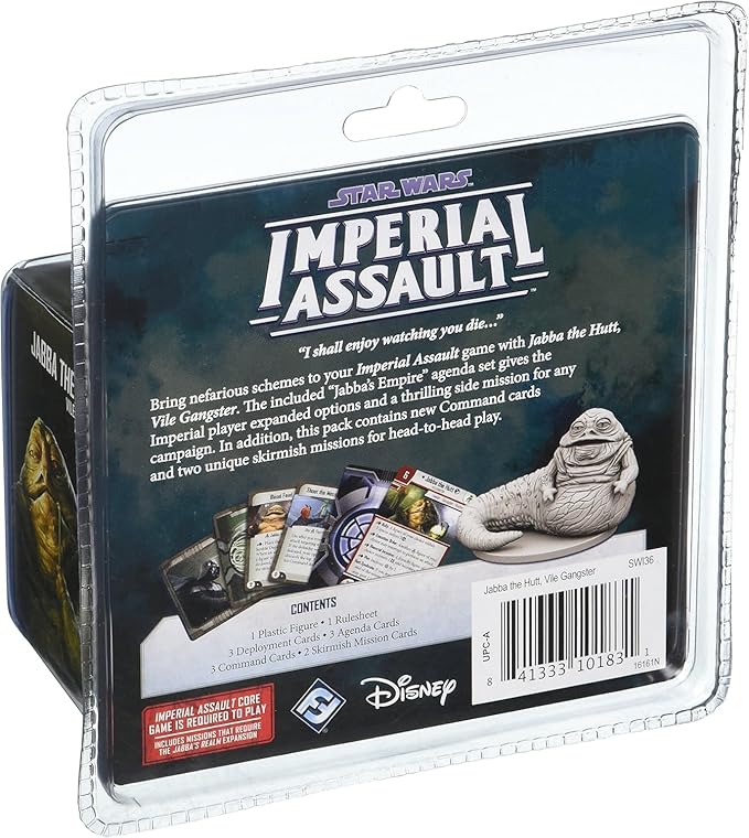 Star Wars Imperial Assault Board Game Jabba the Hutt VILLAIN PACK - Epic Sci-Fi Miniatures Strategy Game for Kids and Adults, Ages 14+, 1-5 Players, 1-2 Hour Playtime, Made by Fantasy Flight Games