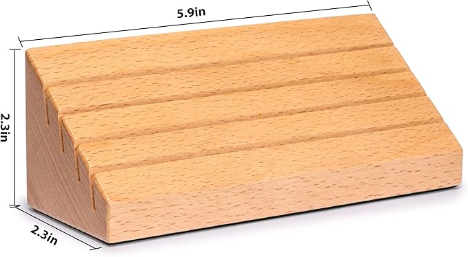 Yellow Mountain Imports Standard-Size Solid Beechwood Playing Card Holders/Racks - Set of 2 Card Organizers