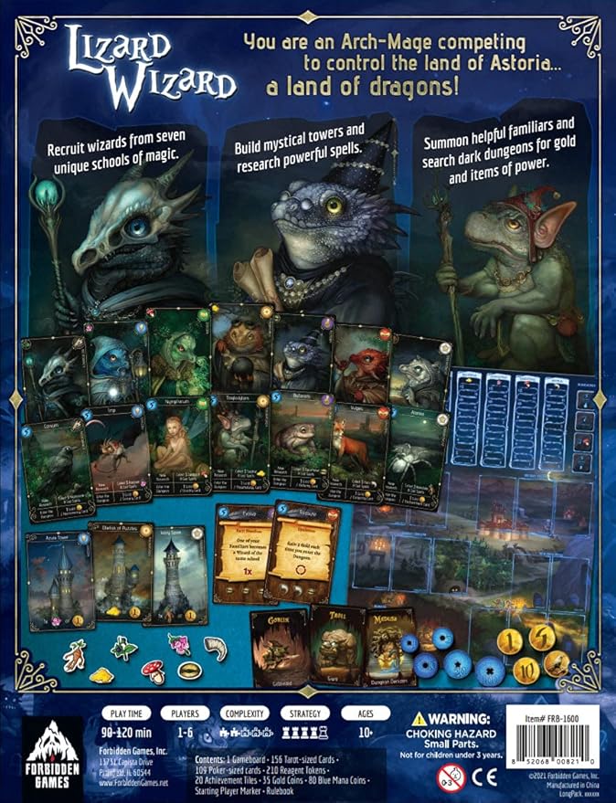 Forbidden Games, Lizard Wizard – Fantasy Strategy Game of Spellcasting, Potions, and Mystical Creatures, Ages 10+, 2-6 Players, Family Game Night Essential