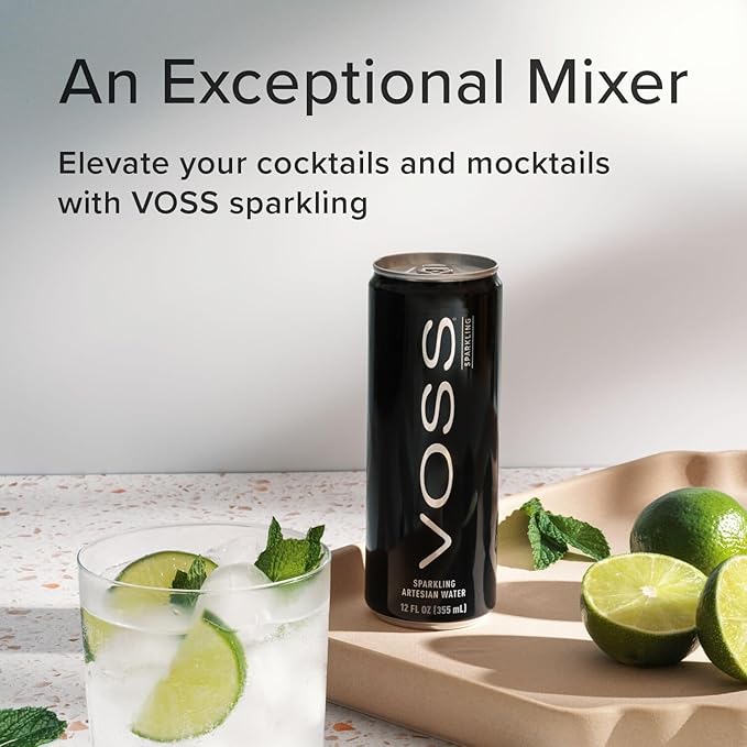 VOSS Artesian Sparkling Water Cans - 3 Pack of 8 – 24 Slim Cans - Pure Carbonated Water Refreshment - Perfect for Celebrations, Home, Office, On-the-Go Hydration