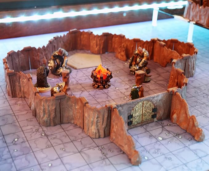 Troll Cavern Set - Mini Dungeon Castle Cavern DND Terrain for Tabletop RPGs, Dungeons & Dragons, Pathfinder, War Gaming, and More! - by DCD (124+pcs, 3.5sqft, 16areas)