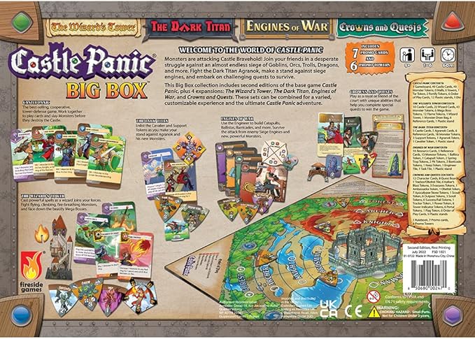 Castle Panic Big Box 2e | Family Board Game | Board Game for Adults and Family | Cooperative Board Game | Ages 8+ | for 1 to 6 Players | Average Playtime 45 Minutes | Made by Fireside Games, Blue