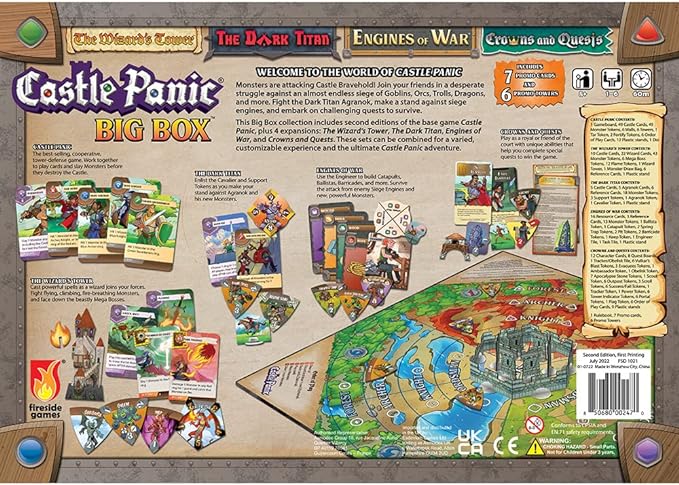 Castle Panic Big Box 2e | Family Board Game | Board Game for Adults and Family | Cooperative Board Game | Ages 8+ | for 1 to 6 Players | Average Playtime 45 Minutes | Made by Fireside Games, Blue