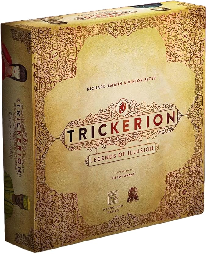Games Trickerion - Legends of Illusion Base Game | Victorian Steampunk Worker Placement Game for 2-4 Players | 48 Unique Trick Cards & Action Selection Mechanics