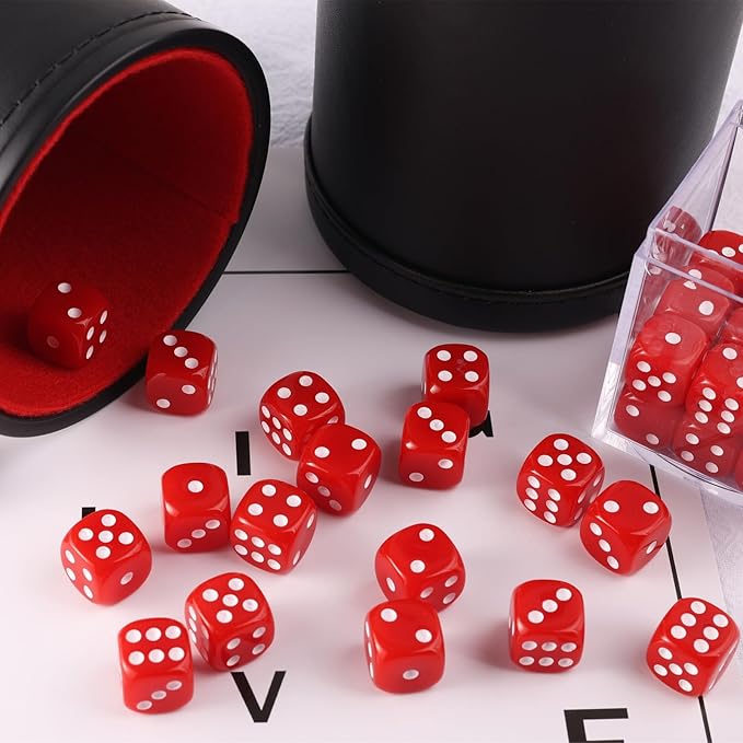 36 Pieces 12mm 6 Sided Mini Dice Set,D6 Game Dice Set,6 Sided Standard Game Dice for Board Games Dice Games Classroom Teaching Dices Game, with Portable Gaming Box(Red)