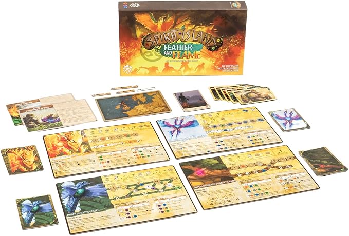 Greater Than Games | Spirit Island: Feather & Flame | Cooperative Strategy Board Game Expansion | 1 to 4 Players | 90+ Minutes | Ages 14+