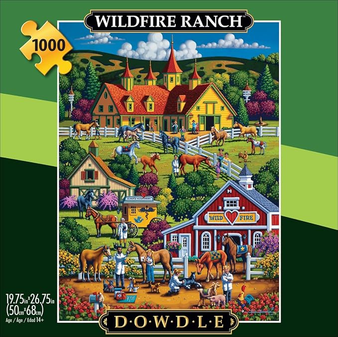 Buffalo Games - Eric Dowdle - Wildfire Ranch - 1000 Piece Jigsaw Puzzle for Adults - Challenging Puzzle Perfect for Game Nights - Finished Size is 26.75 x 19.75