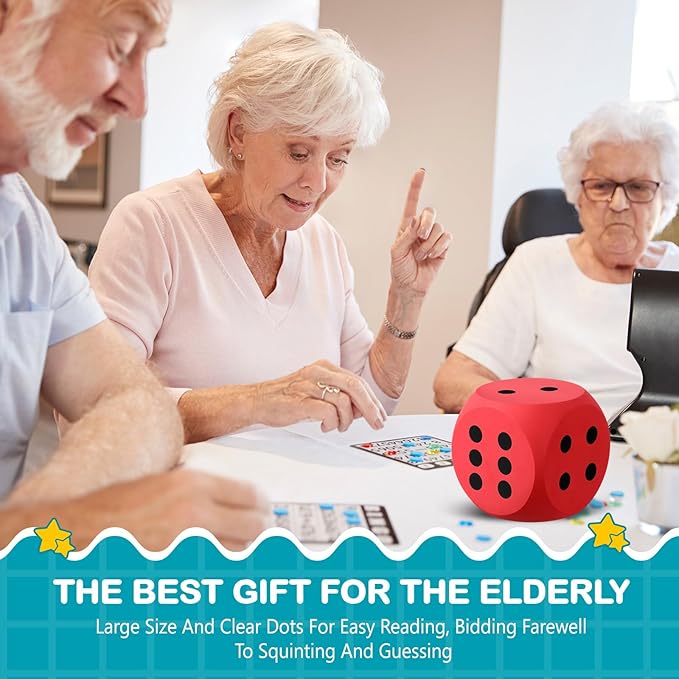 Shappy 6 Inches Foam Dice Fun Filled Large Educational Toy Kawaii Giant Dice Decorative Eva Foam Jumbo Cube Big Square Building Blocks for Game Nights Learning Sessions(Red,1 Pc)