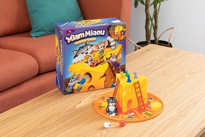 Ravensburger Miam Miaou - La Race aux fromages - First Board Game for Children - Fun evolutive Cooperative Course - 2 to 4 Players from 3 Years Old - Mixed - 20818 - French Version