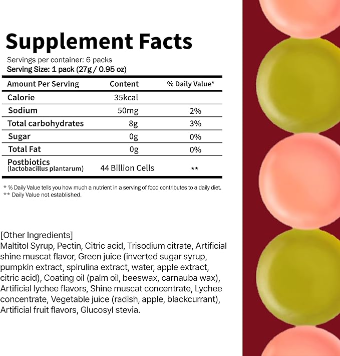 Reboot Probiotic Jelly | 44 Billion CFU Gummies | Vegan, Sugar-Free, Shelf-Stable | Chewable Lychee & Muscat Grape Flavor | 12 Pouches for Gut Health