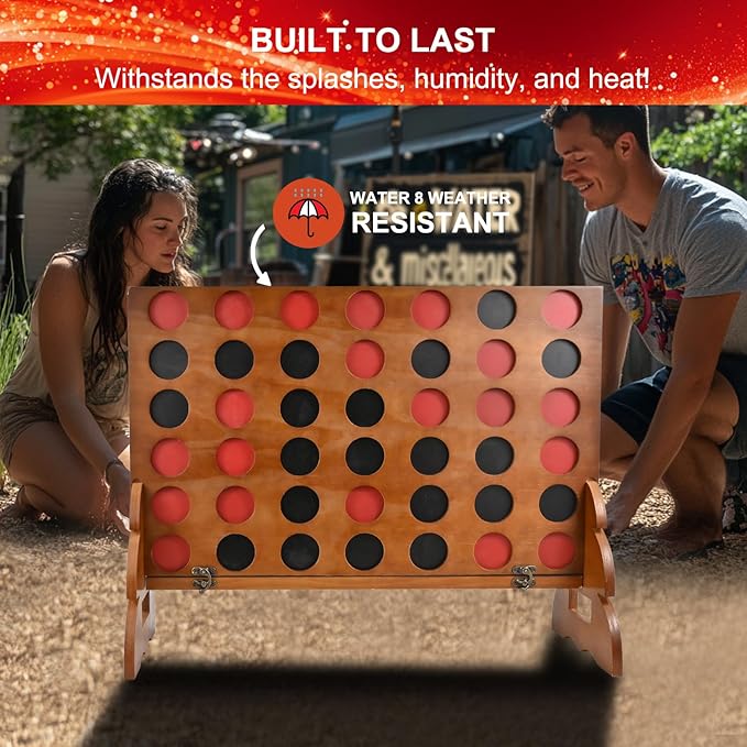 Large Connect Four Game Outdoor - Classic Yard Connect-Four Outdoor Games Jumbo for Kids and Adults, Tic Tac Toe Game for Yard and Giant Connect4
