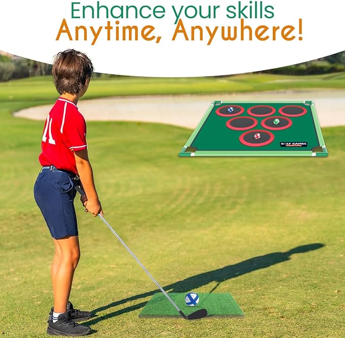 Battle Golf Game Chipping Mat - 37pcs Sticky Golf Pro Games Practice Mats Indoor Outdoor Games for Adults Family Kids Battle Golf Royale Game Play Equipment Stick Chip