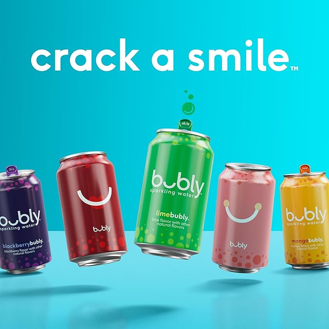 bubly Sparkling Water, 3 Flavor Variety Pack (Bellini, Strawberry Sunset, Coconut Pineapple), Zero Sugar & Zero Calories, 12 Fl Oz Cans (Pack of 18)