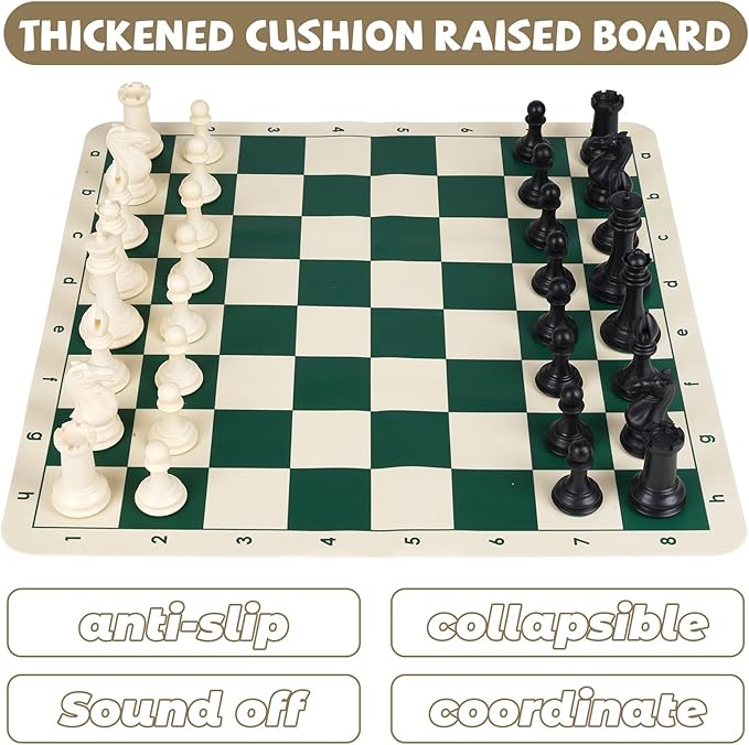 20" Tournament Chess Set - New Modern Style Pieces - Chess Board Set with XL 4X Quadruple Weighted Pieces - Travel Chess Sets for Adults Unique - Kids Chess Set for Kids - Chess Geeks