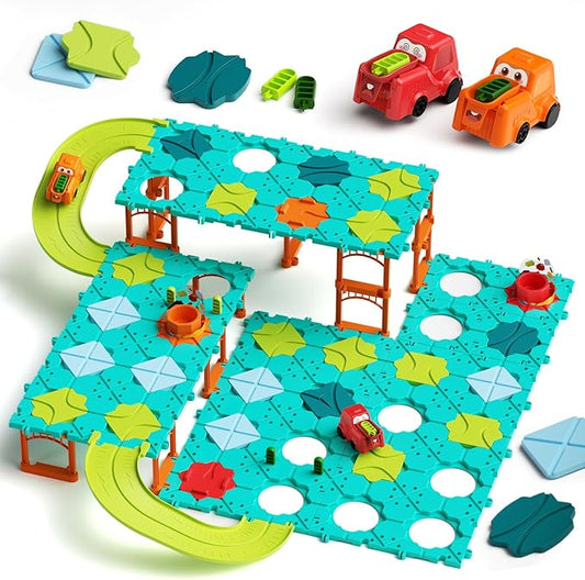 Updated Logical Road Builder Games, STEM Family Board Game, Large Educational Smart Brain Teasers Puzzles Toys, Preschool Learning Montessori Birthday Gift for Boys Girls Age 4-8 (Family Edition)