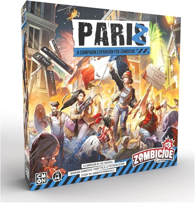 Zombicide:PariZ Board Game Expansion - Bastille-Day Campaign Set in Iconic Paris Locations! Cooperative Tabletop Miniatures Strategy Game, Ages 14+, 1-6 Players, 1 Hour Playtime, Made by CMON