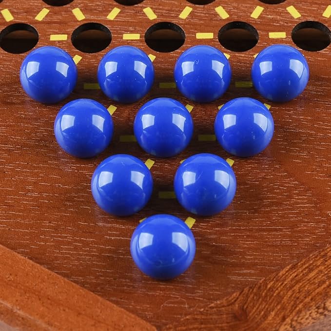 Wooden Chinese Checkers with Drawers 12 Bonus Spare Marbles| Natural Wooden Board Game| Includes 60 Colorful Acrylic Marbles | Family Board Game for Kids and Adults(12.7 Inches)