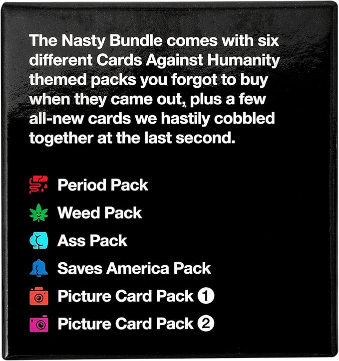 Cards Against Humanity: Nasty Bundle • 6 Nasty Themed Packs + 10 All-New Cards