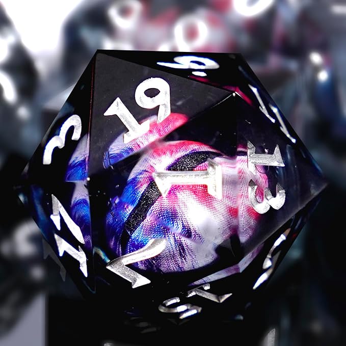 Sharp Edge Dice Set,Liquid Core Dragon Eye Dice for DND RPG Role Playing Table Games