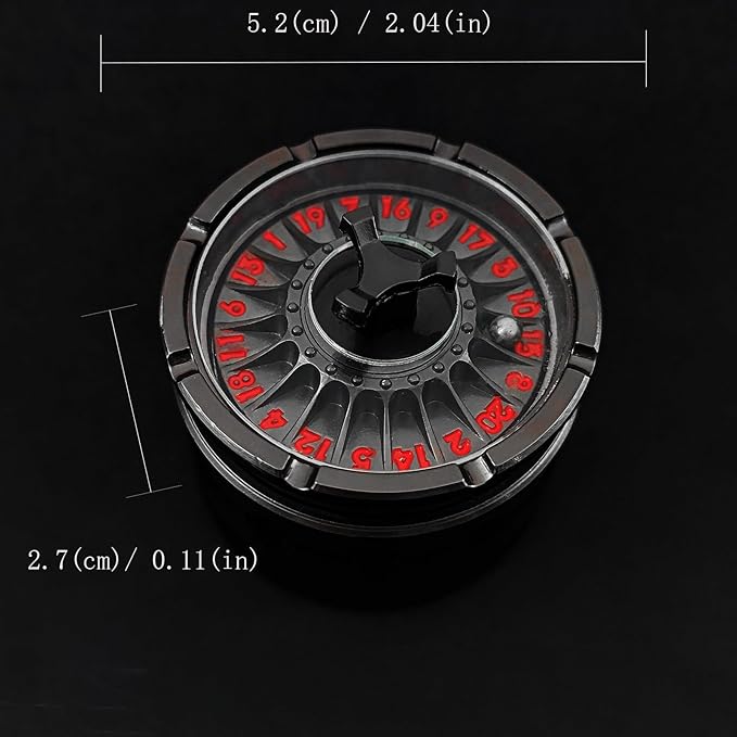 G20 Roulette Dice Spinner for DND Dice Set, 7-in-1 Dragon Metal D&D Dice with Gift Case for Dungeons and Dragon Game, RPG Role Playing Table Game Gifts (Black-red)