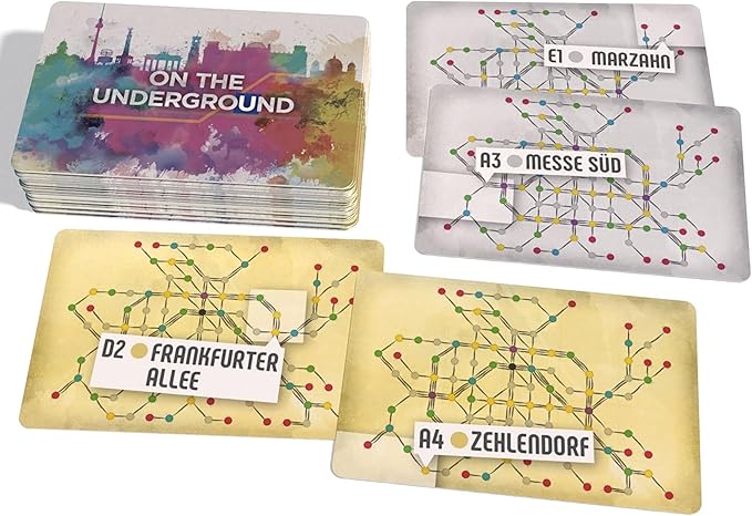 On The Underground: London/Berlin - Train Route Building, Strategy Board Game, 2 City Maps, Family Game, Ages 14+, 2-5 Players, 60 Min