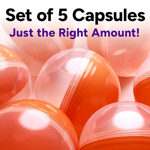 Big Claw Machine Capsules Translucent Red Plastic Sphere Large Party Favor Containers Round 5 pcs 7.9 inch Jumbo Plastic Christmas Ornaments Extra Large Gift Box Craft Party Supplies Vending Capsules