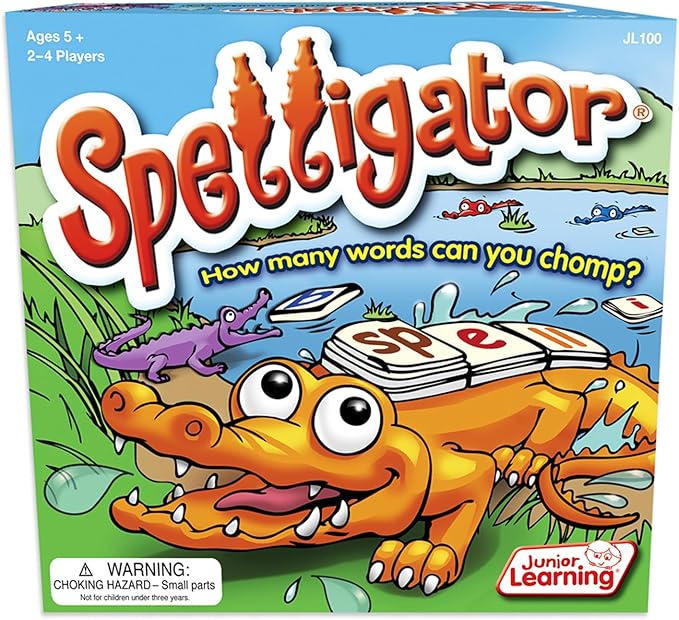 Junior Learning Spelligator Word Building Game, Ages 5-9, Phonemic Awareness, 75 Letter Tiles